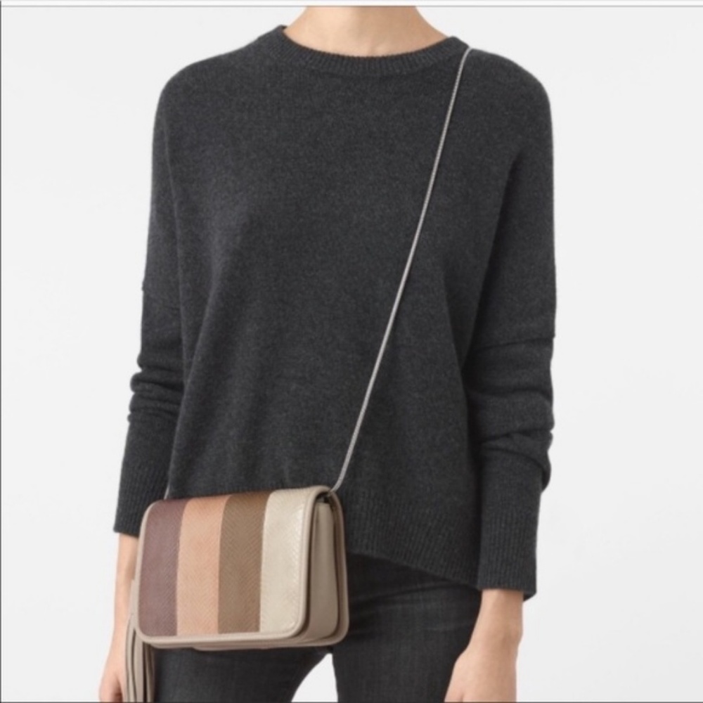 All Saints Bansho Leather Snakeskin Crossbody Bag